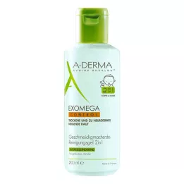 A-DERMA EXOMEGA CONTROL Gel de limpeza 2 em 1, 200 ml