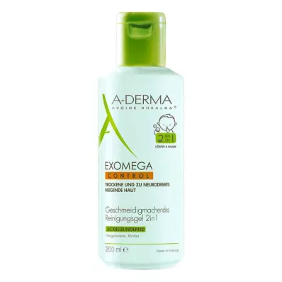 A-DERMA EXOMEGA CONTROL Gel de limpeza 2 em 1, 200 ml A-DERMA EXOMEGA CONTROL Gel de limpeza 2 em 1, 200 ml