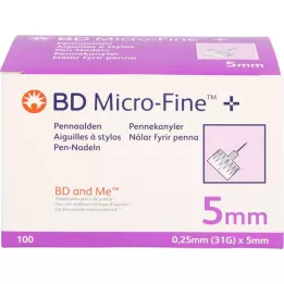 BD MICRO-FINE+ Agulhas para canetas 0,25x5 mm, 100 unidades
