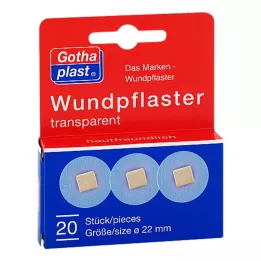 GOTHAPLAST Emplastros para feridas 2,2 cm transparentes, 20 unidades