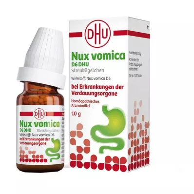 NUX VOMICA D 6 DHU Glob. para doenças do aparelho digestivo, 10 g