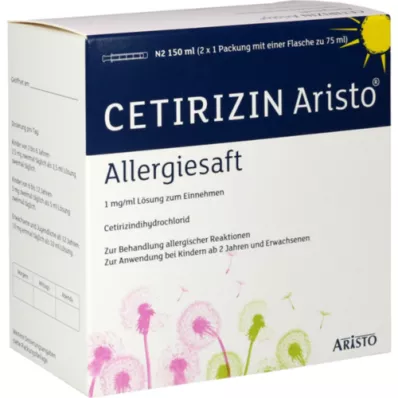 CETIRIZIN Aristo allergy juice 1 mg/ml solução para uso oral, 150 ml