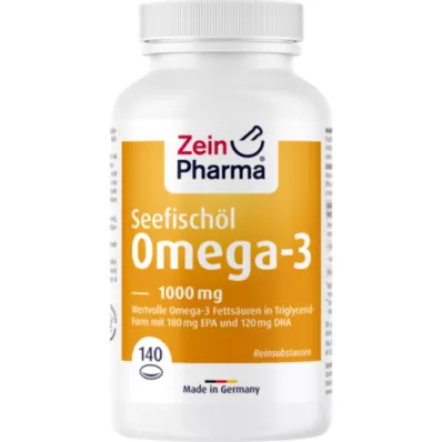 OMEGA-3 cápsulas de gelatina mole de óleo de peixe do mar 1000 mg dose elevada, 140 pcs