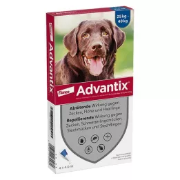 ADVANTIX Solução para aplicação pontual em cães de 25-40 kg, 4X4,0 ml