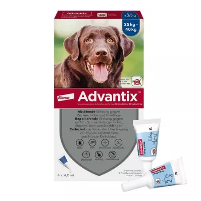 ADVANTIX Solução para aplicação pontual em cães de 25-40 kg, 4X4,0 ml