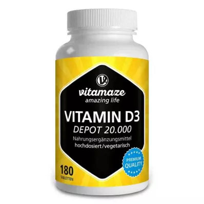 VITAMIN D3 20.000 U.I. Depot comprimidos de dose elevada, 180 unidades