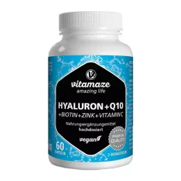 HYALURONSÄURE 200 mg dose elevada + coenzima Q10 vegan, 60 unid