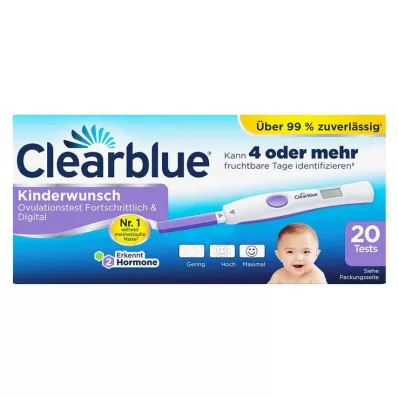 CLEARBLUE Teste de ovulação avançado & digital, 20 unidades CLEARBLUE Teste de ovulação avançado & digital, 20 unidades