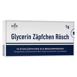 GLYCERIN ZÄPFCHEN Rösch 1 g contra a obstipação, 10 unid