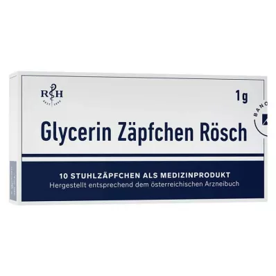 GLYCERIN ZÄPFCHEN Rösch 1 g contra a obstipação, 10 unid
