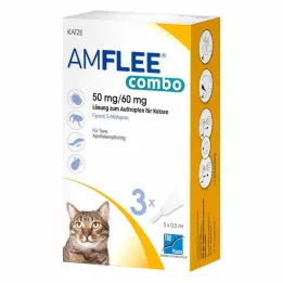 AMFLEE Solução combinada 50/60mg para instilação para gatos, 3 unidades