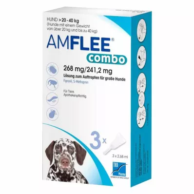 AMFLEE combo 268/241,2mg Lsg.z.Auf.f.Hunde 20-40kg, 3 pcs AMFLEE combo 268/241,2mg Lsg.z.Auf.f.Hunde 20-40kg, 3 pcs