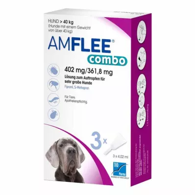 Amflee combo 402/361,8 mg solução spot-on para cães com mais de 40 kg, 3 unidades
