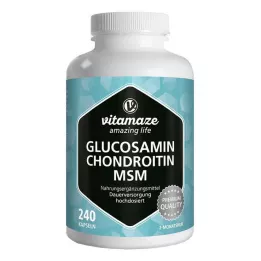 GLUCOSAMIN CHONDROITIN MSM Cápsulas de vitamina C, 240 Cápsulas