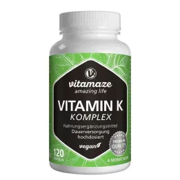 VITAMIN K1+K2 complex high-dose vegan capsules, 120 cápsulas