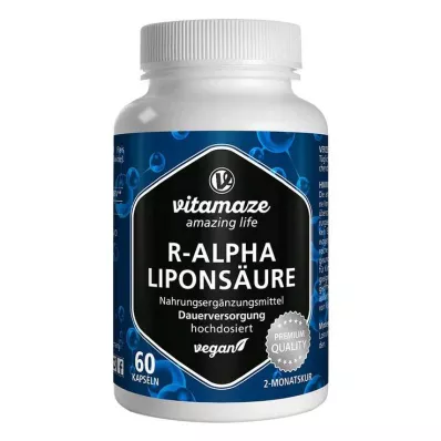 R-ALPHA-LIPONSÄURE Cápsulas veganas de dose elevada de 200 mg, 60 unid