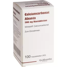 CALCIUMCARBONAT ABANTA Comprimidos mastigáveis de 500 mg, 100 unidades