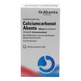 Comprimidos mastigáveis de carbonato de cálcio Abanta 500 mg, 100 comprimidos