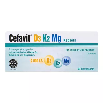 CEFAVIT D3 K2 Mg 2.000 U.I. cápsulas duras, 60 unid