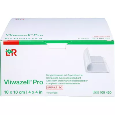 VLIWAZELL Pro superabsorb.compress.sterile 10x10 cm, 10 unid