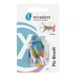 MIRADENT Escova de substituição Interd.Pic-Brush sortida, 12 peças