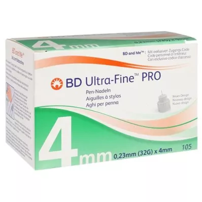 BD ULTRA-FINE PRO Agulhas de caneta 4 mm 32 G 0,23 mm, 105 pcs