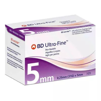 BD Agulhas de caneta ultrafinas 5mm 31G (105 unidades)