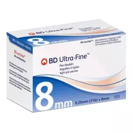 BD ULTRA-FINE Agulhas de caneta 8 mm 31 G 0,25 mm, 105 pcs