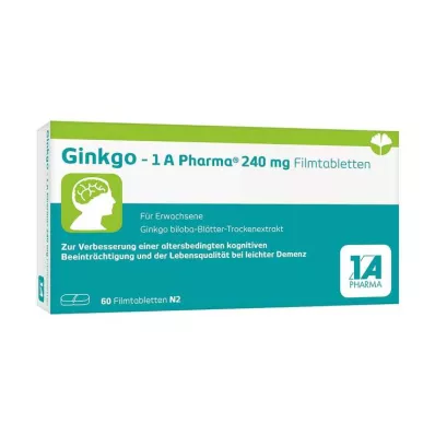 GINKGO-1A Pharma 240 mg comprimidos revestidos por película, 60 unidades GINKGO-1A Pharma 240 mg comprimidos revestidos por película, 60 unidades