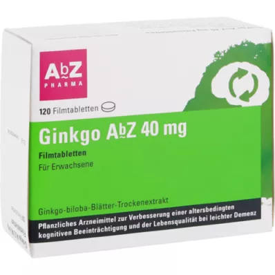 GINKGO AbZ 40 mg comprimidos revestidos por película, 120 unidades