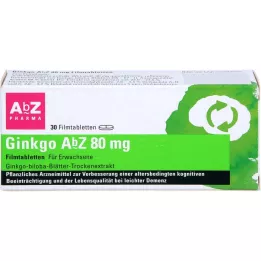 GINKGO AbZ 80 mg comprimidos revestidos por película, 30 unid