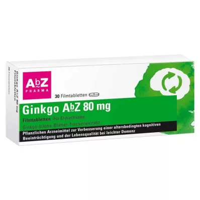 Ginkgo AbZ 80 mg comprimidos revestidos por película, 30 unidades Ginkgo AbZ 80 mg comprimidos revestidos por película, 30 unidades
