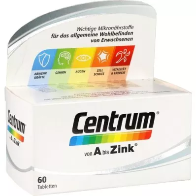 CENTRUM A-Zinc Tablets, 60 Cápsulas