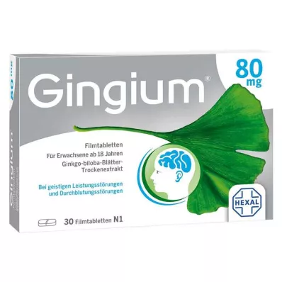 GINGIUM Comprimidos revestidos por película de 80 mg, 30 unidades GINGIUM Comprimidos revestidos por película de 80 mg, 30 unidades