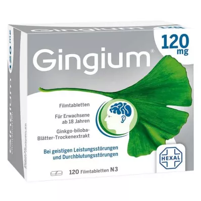 GINGIUM Comprimidos revestidos por película de 120 mg, 120 unidades GINGIUM Comprimidos revestidos por película de 120 mg, 120 unidades