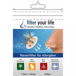 FILTER YOUR LIFE Filtro nasal para pessoas alérgicas tamanho L, 7X2 peças