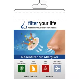FILTER YOUR LIFE Filtro nasal para pessoas alérgicas tamanho S, 7X2 pcs