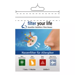 FILTER YOUR LIFE Filtro nasal para pessoas alérgicas tamanho S, 7X2 pcs