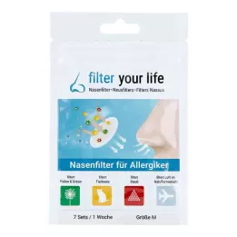 FILTER YOUR LIFE Filtro nasal para pessoas alérgicas tamanho M, 7X2 pcs