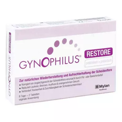 GYNOPHILUS restaurar comprimidos vaginais, 2 peças GYNOPHILUS restaurar comprimidos vaginais, 2 peças