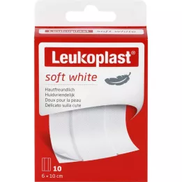 LEUKOPLAST Gesso branco macio 6x10 cm, 10 unidades