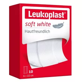 LEUKOPLAST Gesso branco macio 6x10 cm, 10 unidades
