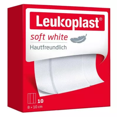 LEUKOPLAST Gesso branco macio 8x10 cm, 10 unidades