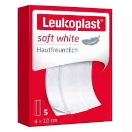 LEUKOPLAST Rebocos brancos macios 4x10 cm, 5 peças