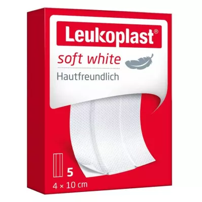 LEUKOPLAST Rebocos brancos macios 4x10 cm, 5 peças LEUKOPLAST Rebocos brancos macios 4x10 cm, 5 peças