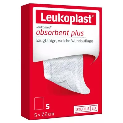 LEUKOPLAST Penso estéril Leukomed 5x7,2 cm para feridas, 5 unidades LEUKOPLAST Penso estéril Leukomed 5x7,2 cm para feridas, 5 unidades