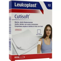 LEUKOPLAST Compressa de velo Cutisoft 7,5x7,5 cm estéril, 12 unidades