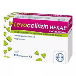 LEVOCETIRIZIN HEXAL para alergias 5 mg comprimidos revestidos por película, 100 unidades