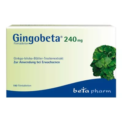 GINGOBETA Comprimidos revestidos por película de 240 mg, 100 unidades GINGOBETA Comprimidos revestidos por película de 240 mg, 100 unidades