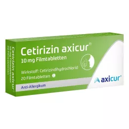 Cetirizina Axicur® 10 mg comprimidos revestidos por película, 20 comprimidos